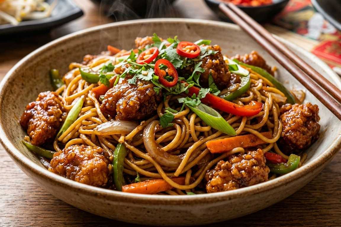 Chicken Manchurian Noodles