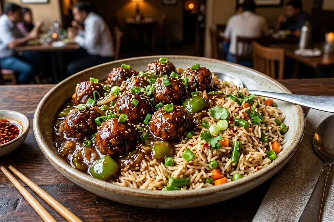 Veg Manchurian Chilli Rice